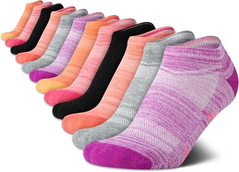 Avia Women's Low Cut Socks - 12 Pack Performance Cushion Comfort No Show Socks - Breathable Athletic Socks for Women (4-9), Size 4-9, Bright Assorted in Saudi Arabia
