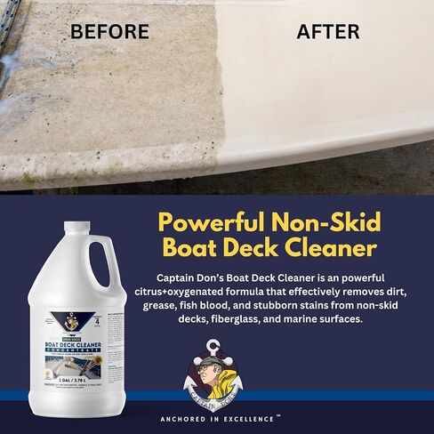 Captain Don's Non-Skid Boat Deck Cleaner Concentrate, 1 Gallon – Makes 4 Gallons – Citrus + Oxygenated Formula – Removes Dirt, Grease, & Stains – Essential Boat Cleaning Supplies in Saudi Arabia