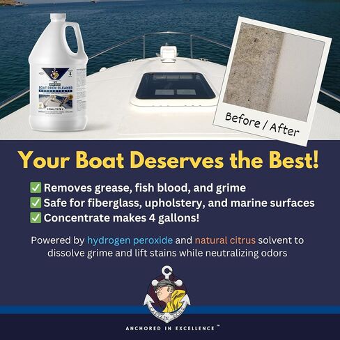 Captain Don's Non-Skid Boat Deck Cleaner Concentrate, 1 Gallon – Makes 4 Gallons – Citrus + Oxygenated Formula – Removes Dirt, Grease, & Stains – Essential Boat Cleaning Supplies in Saudi Arabia