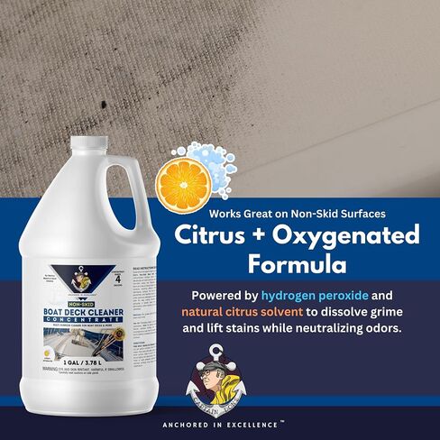 Captain Don's Non-Skid Boat Deck Cleaner Concentrate, 1 Gallon – Makes 4 Gallons – Citrus + Oxygenated Formula – Removes Dirt, Grease, & Stains – Essential Boat Cleaning Supplies in Saudi Arabia