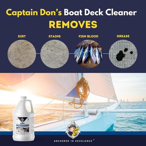 Captain Don's Non-Skid Boat Deck Cleaner Concentrate, 1 Gallon – Makes 4 Gallons – Citrus + Oxygenated Formula – Removes Dirt, Grease, & Stains – Essential Boat Cleaning Supplies in Saudi Arabia