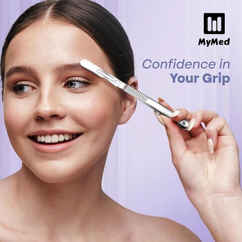 10R Blades Dermaplaning Kit Containing 10r Blades Scalpels Pack of 100 with Scalpel Handle #3 + 10R Scalpel Blade Remover Box + Hemostat by Mymed in Saudi Arabia
