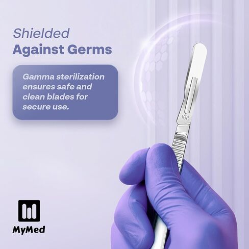 10R Blades Dermaplaning Kit Containing 10r Blades Scalpels Pack of 100 with Scalpel Handle #3 + 10R Scalpel Blade Remover Box + Hemostat by Mymed in Saudi Arabia