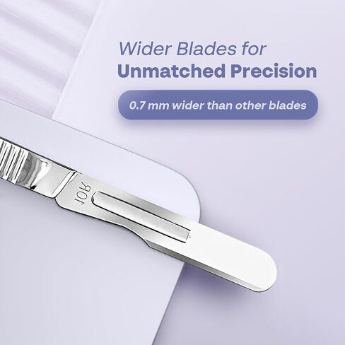 10R Blades Dermaplaning Kit Containing 10r Blades Scalpels Pack of 100 with Scalpel Handle #3 + 10R Scalpel Blade Remover Box + Hemostat by Mymed in Saudi Arabia