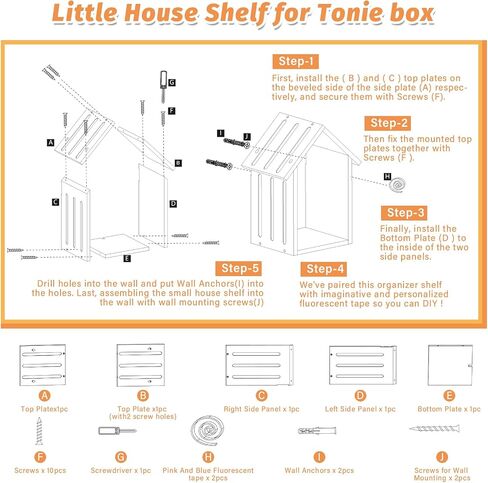 ل Townie Shelf ، تخزين Tonies لرفق Tonie Box الرف المغناطيسي لشخصيات Tonie والشخصيات والرف الخشبي للأطفال in Kuwait