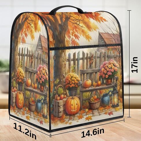 Fall Farm Farm Autumn Pumpkins Kitchen Aid Aid Cover متوافق مع 6-8 Quarts غطاء الغبار خلاط مع سستة جيب المطبخ المطبخ ملحقات كيس المطبخ أجهزة المنظم in Saudi Arabia