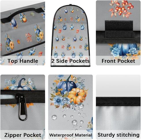 Autumnpumpkins Fall Blue Kitchen Aid Mixer Cover Compatible with 6-8 Quarts Stand Mixer Dust Cover with Zipper Pocket Kitchen Aid Mixer Accessories Kitchen Appliance Organizer Bag in Saudi Arabia