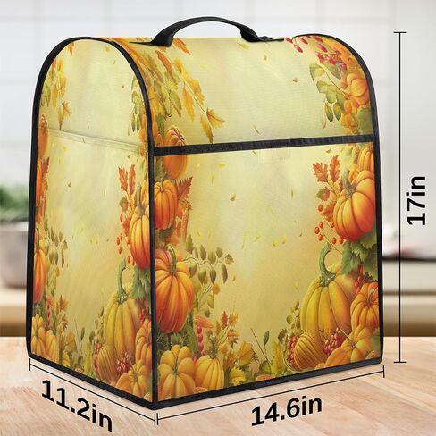 Fall Autumn Pumpkins Decorations Kitchen Aid Mixer Cover Compatible with 6-8 Quarts Stand Mixer Dust Cover with Zipper Pocket Kitchen Aid Mixer Accessories Kitchen Appliance Organizer Bag in Saudi Arabia
