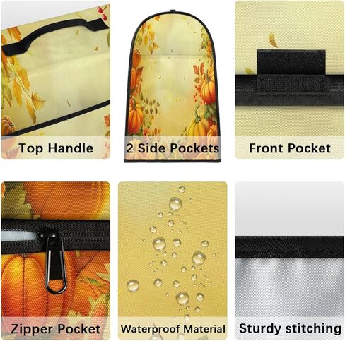 Fall Autumn Pumpkins Decorations Kitchen Aid Mixer Cover Compatible with 6-8 Quarts Stand Mixer Dust Cover with Zipper Pocket Kitchen Aid Mixer Accessories Kitchen Appliance Organizer Bag in Saudi Arabia