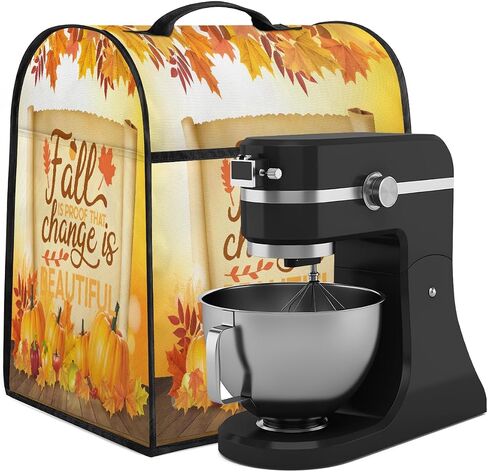 Autumn Fall Thankgiving Decor Kitchen Aid Mixer Cover Compatible with 6-8 Quarts Stand Mixer Dust Cover with Zipper Pocket Kitchen Aid Mixer Accessories Kitchen Appliance Organizer Bag in Saudi Arabia