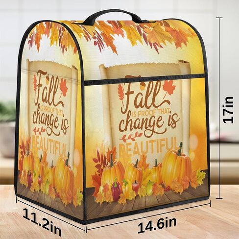 Autumn Fall Thankgiving Decor Kitchen Aid Mixer Cover Compatible with 6-8 Quarts Stand Mixer Dust Cover with Zipper Pocket Kitchen Aid Mixer Accessories Kitchen Appliance Organizer Bag in Saudi Arabia
