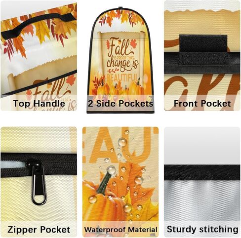 Autumn Fall Thankgiving Decor Kitchen Aid Mixer Cover Compatible with 6-8 Quarts Stand Mixer Dust Cover with Zipper Pocket Kitchen Aid Mixer Accessories Kitchen Appliance Organizer Bag in Saudi Arabia