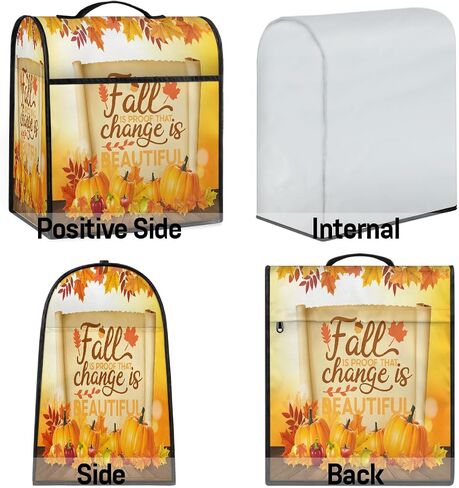 Autumn Fall Thankgiving Decor Kitchen Aid Mixer Cover Compatible with 6-8 Quarts Stand Mixer Dust Cover with Zipper Pocket Kitchen Aid Mixer Accessories Kitchen Appliance Organizer Bag in Saudi Arabia