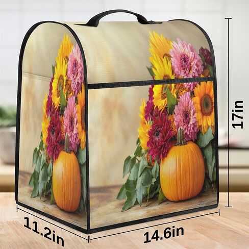 Autumn Fall Pumpkins Decor 1 Kitchen Aid Mixer Cover Compatible with 6-8 Quarts Stand Mixer Dust Cover with Zipper Pocket Kitchen Aid Mixer Accessories Kitchen Appliance Organizer Bag in Saudi Arabia
