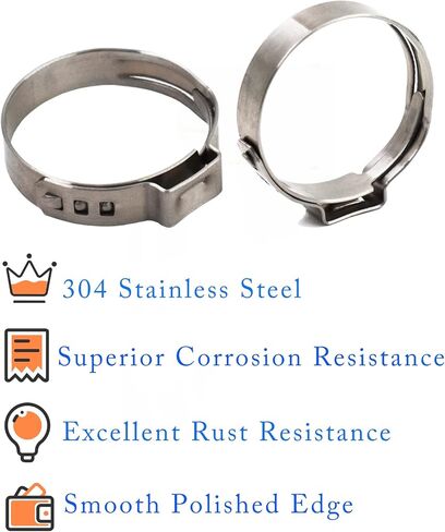 50pcs 1 "Clamps PEX ، 304 حلقات مشبك PEX الفولاذ المقاوم للصدأ لتوصيل أنابيب PEX (1") in Saudi Arabia