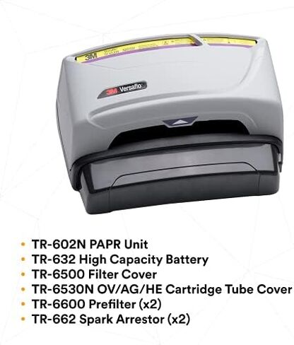 3M PAPR Respirator, Versaflo Powered Air Purifying Respirator Kit, TR-600-HIK, Heavy Industry, All-in-One Respiratory Protection, Easy to Use, High Capacity Battery, Metalwork, Grinding in Saudi Arabia