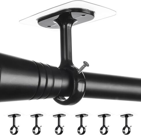 18 حزمة لا توجد أقواس قضبان سقف سقف ، لاصق لا يوجد أي ضرر من حاملي قضبان الستار ، عصا على الأظافر بدون شماعات قضبان الحفر لصالح قضيب 0.8 " - 1.24" للجدار - أبيض in Kuwait