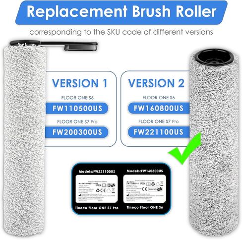 【Version 2, Detachable】(2 Pack) S7 Pro Brush Rollers and HEPA Filters Compatible With Tineco Floor One S7 Pro, Floor One S6 Wet Dry Vacuum Cleaner (Excluding Handle) in Saudi Arabia