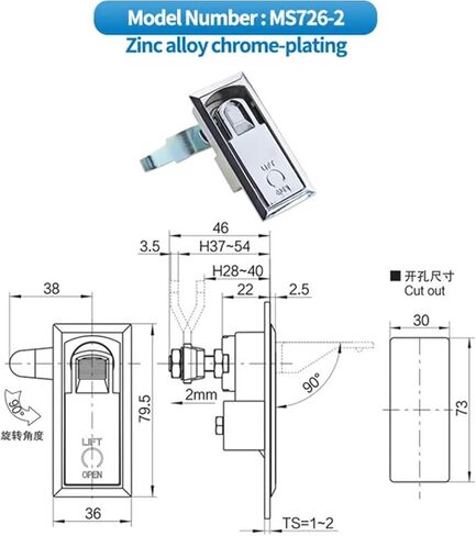 304 Stainless Steel Press and Rotate Flat Lock for Industrial Equipment Cabinet Door Lock 1Pcs(Zinc Alloy Black) in Saudi Arabia