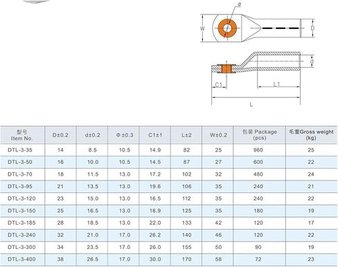DTL-3 Copper-Aluminum Terminal Nose Wire Ear bimetallic Crimping Piece in Saudi Arabia