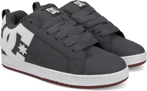 DC Men's Court Graffik Skate Shoe ، رمادي/أبيض in Saudi Arabia