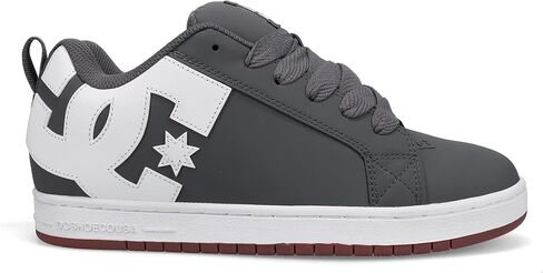 DC Men's Court Graffik Skate Shoe ، رمادي/أبيض in Saudi Arabia