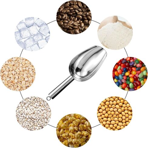 Metal Ice Scoop 3 Oz, Small Stainless Steel Ice scooper for Ice Maker Ice Bucket Kitchen Freezer Bar Party Wedding, Multipurpose for Popcorn Scoop,Flour Scoop,Dog Food Scoop (3 OZ, Rainbow) in Saudi Arabia