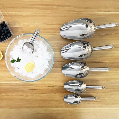 Metal Ice Scoop 3 Oz, Small Stainless Steel Ice scooper for Ice Maker Ice Bucket Kitchen Freezer Bar Party Wedding, Multipurpose for Popcorn Scoop,Flour Scoop,Dog Food Scoop (3 OZ, Rainbow) in Saudi Arabia