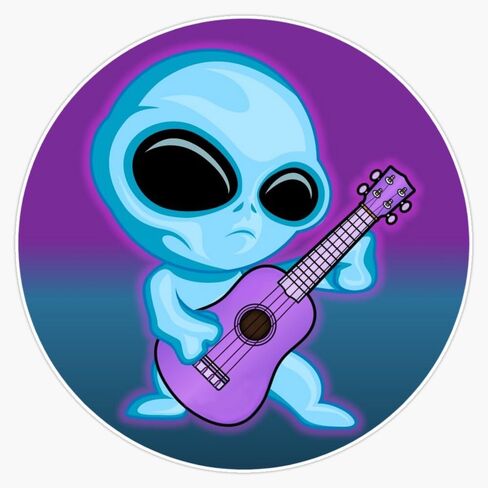 uculaliens ugulele Club Single Uke Vinyl Window Sticker Decal 5 " in Saudi Arabia