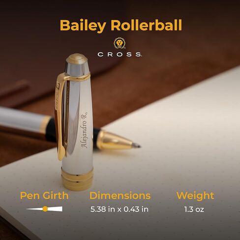 Dayspring الأقلام شخصية Cross Cross Bailey Rollerball Pen | مخصصات محفورة بالفخامة أقلام للرجال والنساء والمهنيين والمديرين التنفيذيين مع مربع الهدايا | حبر أسود ناعم | ورنيش أحمر مع تقليم الكروم in Kuwait