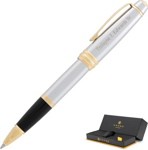Dayspring الأقلام شخصية Cross Cross Bailey Rollerball Pen | مخصصات محفورة بالفخامة أقلام للرجال والنساء والمهنيين والمديرين التنفيذيين مع مربع الهدايا | حبر أسود ناعم | ورنيش أحمر مع تقليم الكروم in Kuwait