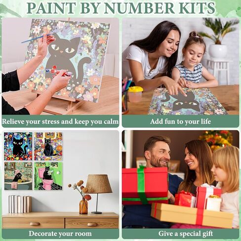 NAIMOER 4 Pack Fruit Paint by Numbers Kits for Adults Beginner with Wooden Framed, Color by Numbers on Canvas Painting Kits for Adults, Easy Paint DIY Acrylic for Home Wall Decor 8X8 Inch in Kuwait
