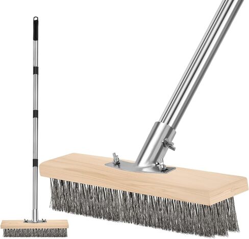 Crack Weeder Brush مجموعة مكنسة الأسلاك الثقيلة ، مزيل الجص الطحلب متعدد الوظائف مع مجتذب الأعشاب الضارة ، مقبض 64.9 بوصة قابلة للفصل لأرضيات سطح السفينة في الهواء الطلق الممرات الممرات الخرسانية. in Kuwait