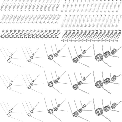 115Pcs 29 Sizes Stainless Steel Mechanical Small Springs Assortment Kit Contains 45/90/120 Degree 6 Laps Torsion Springs and Compression Spring for Shop Home Repairs in Saudi Arabia