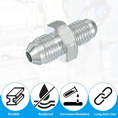 PATIKIL Hex Reducing Nipple Connectors Pipe Adapter 7/16" Male 74° Flare JIC x 7/16" Male 74° Flare JIC Straight Adapter, Pipe Fitting Reducer Plated Steel Hydraulic Nipple Fitting in Saudi Arabia