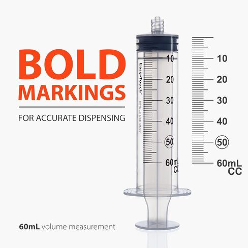 Easy Touch 60cc/ ML Luer-Lock Syringe Barrels Slip Tip, 40 pack in Saudi Arabia