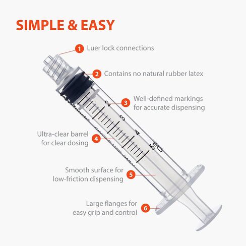 Easy Touch 60cc/ ML Luer-Lock Syringe Barrels Slip Tip, 40 pack in Saudi Arabia