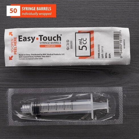 Easy Touch 60cc/ ML Luer-Lock Syringe Barrels Slip Tip, 40 pack in Saudi Arabia