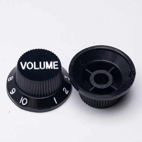 Metric Strat Knobs 1 Volume 2 Tone Control Knobs Fine 18-Spline Set for Import Squier Strat Style Electric Guitar, Black(White). in Saudi Arabia