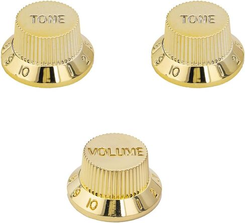 Metric Strat Knobs 1 Volume 2 Tone Control Knobs Fine 18-Spline Set for Import Squier Strat Style Electric Guitar, Black(White). in Saudi Arabia