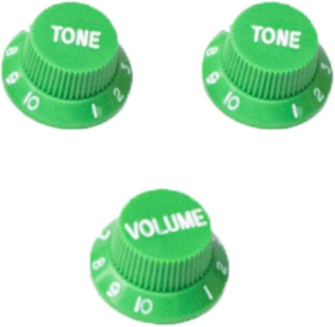 Metric Strat Knobs 1 Volume 2 Tone Control Knobs Fine 18-Spline Set for Import Squier Strat Style Electric Guitar, Black(White). in Saudi Arabia