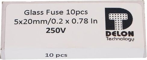 2A Delon Technology - Glass Fuses, time-lag, 10 Pack, 5x20mm / 0.2 x 0.78 Inch, 250V, T2AL250V in Saudi Arabia