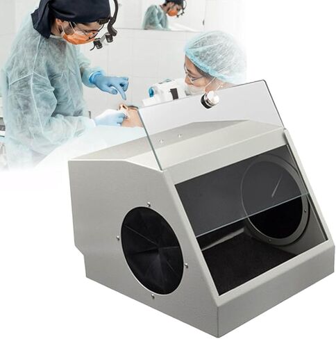 صندوق غبار مختبر الأسنان ، صندوق تلميع طحن المختبر ، مع ضوء LED ، لوحة مرشح قابلة للإزالة ، التجنيب الزجاجي ، العادم المزدوج ، تقليل أضرار الغبار للأطباء in Kuwait