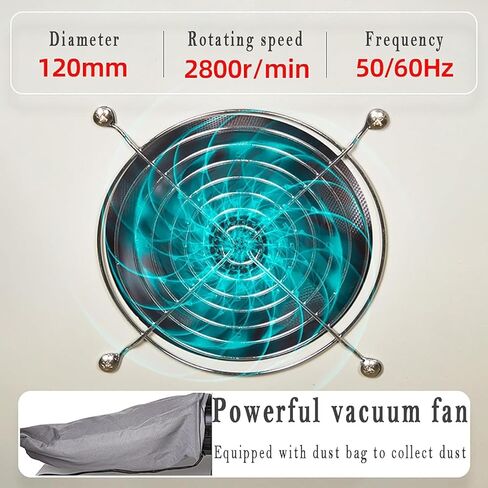 جامع الغبار Sandblaster Lab ، صندوق تلميع الأسنان وطحنه ، مع مروحة قوية 2800 دورة في الدقيقة ، مصابيح LED مدمجة ، للطحن ، النقش ، التلميع in Kuwait