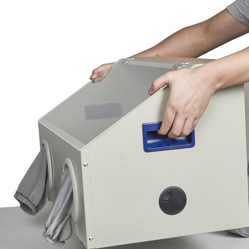 جامع الغبار Sandblaster Lab ، صندوق تلميع الأسنان وطحنه ، مع مروحة قوية 2800 دورة في الدقيقة ، مصابيح LED مدمجة ، للطحن ، النقش ، التلميع in Kuwait