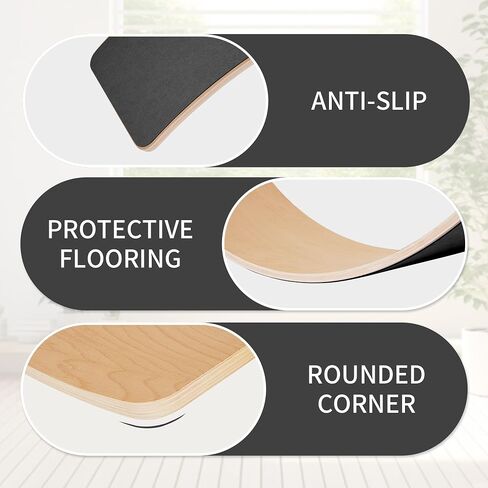 Balance Board, 32 Inch Wooden Wobble Board, Montessori Rocker Yoga Curvy Board Natural Wood, Open Ended Learning Toy, Sensory Play Equipment for Office & Classroom, Multiple Colors in Saudi Arabia