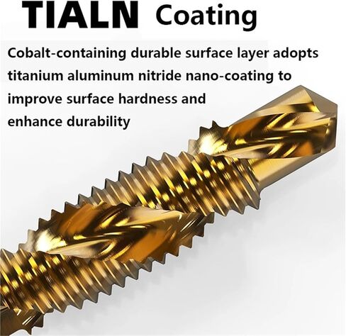 Tap Drill Bits Set Titanium Plated Hex Shank HSS Countersink Thread Metric Screw Machine Compound M3 M4 M5 M6 M8 M10 Hand Tools(M3x0.5 Golden) in Saudi Arabia