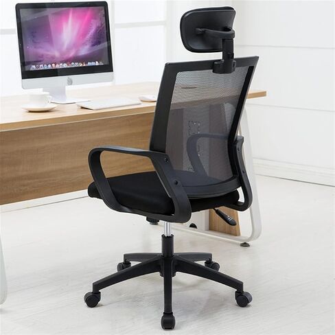 Office Chair Ergonomic Office Chair Adjustable Desk Chair High Voltage Mesh Desk Chair with Headrest and Armrests - Swivel PC for Home Home Office Desk Chairs in Saudi Arabia