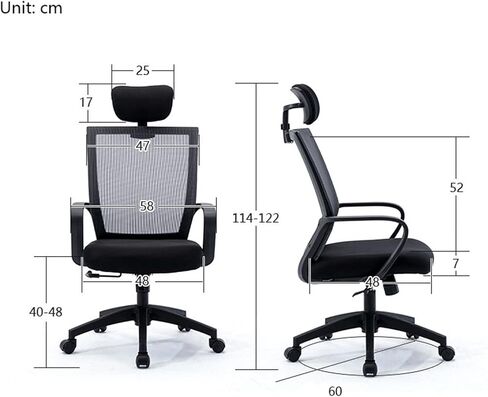 Office Chair Ergonomic Office Chair Adjustable Desk Chair High Voltage Mesh Desk Chair with Headrest and Armrests - Swivel PC for Home Home Office Desk Chairs in Saudi Arabia