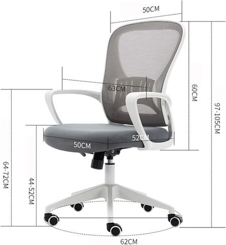 Office Chair Ergonomic Office Chair Desk Chair Mesh PC Chair with Lumbar Support Arm Adjustable Swivel Rolling Task Mid Rear Executive Chair Home Office Desk Chairs(C) in Saudi Arabia
